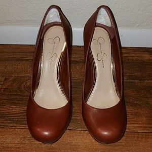 Brown Platform Pumps